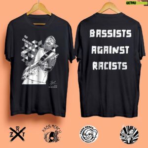 Ben McKee Instagram - Proud to be featured on this awesome t-shirt from @bassistsagainstracists. US sales will benefit @womensaudiomission  while international orders will benefit @skateaid.  US orders go to https://www.kaosmerch.com/product/benmckee/ and international orders go to https://tmom-merch.com/en/p/bassists-against-racists-ben-mckee-of-imagine-dragons-pre-order
