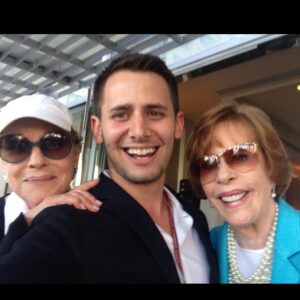 Benj Pasek Instagram - Happy 90th birthday to @itscarolburnett! This pic was taken nearly 10 years ago when I got to have lunch with these two absolute musical theatre legends and it was one of the best days of my life. 😭😭😭