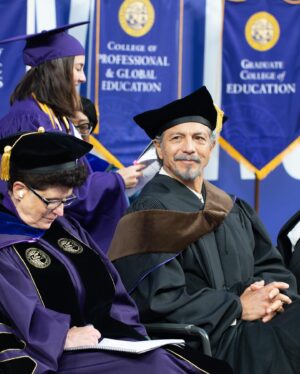 Benjamin Bratt Instagram - Dear graduates of San Francisco State University’s Class of 2024 - So inspiring to join in on the energy and passion of you future leaders and change makers @oraclepark, AND an incredible honor to receive a Doctorate of Fine Arts (!!) from University president Lynn Mahoney and trustee chair Wenda Fong.

Thanks for including me — may you continue to strive for and achieve your wildest dreams!! 🙌🏽❤️🙌🏽