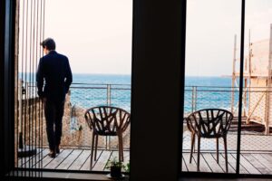 Benjamin Papac Instagram - Another shot from the set on the balcony. @ayabouzaglo