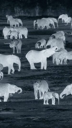 Bertie Gregory Instagram - To keep cool, elephants shunt blood to the huge network of blood vessels in their ears. I’d read about this before, but it wasn’t until I pointed a military grade thermal imaging camera at these forest elephants, did we actually get to see it. It was fascinating to see how these blood vessel networks differed in each elephant. Filmed in @dzanga.sangha National Park for the ‘Elephant Quest’ episode of ‘Animals Up Close’ now streaming on Disney ! Shots of me by @markmcc01 and @justdrewsound. #AnimalsUpClose @wildstarfilms @natgeotv
