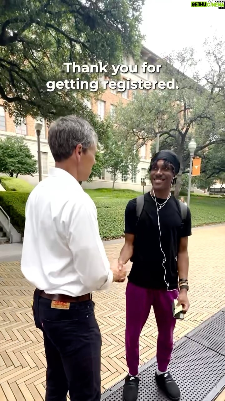 Beto O'Rourke - 17K Likes - Powered by People was on the UT Austin campus today registering students to vote.
Koveil wasn’t planning on participating in this year’s election, but after meeting our volunteers, he’s now registered to vote and has a plan to cast a ballot!
This is the way forward if we want to help Democrats win this year’s big, important elections.
If you live in Texas, you can help us register Texas voters by becoming a Volunteer Deputy Registrar (VDR) in your home county.
Click the link in my bio to sign up for a short, virtual VDR training with us and then we’ll put you to work registering voters in your area.