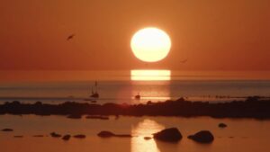 Bettany Hughes Instagram - #Estonia def has some of the most stunning sunsets in the #world - enjoy this coming Saturday! And if you want to catch up on #Treasures of #Albania and #Adriatic just go to this link bit.ly/3U8mO2N