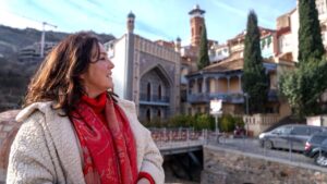 Bettany Hughes Instagram - In honour of #WorldHeritageDay sharing a view from #Georgia showing inspiration for cultural #treasures from all points of the compass. X