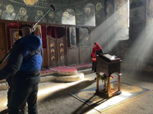 Bettany Hughes Instagram - Good morning from #Georgia - exploring the role of amazing mediaeval #queens in this church hidden in a rock, remarkable #Treasures (this Sat 7pm #channel4 X