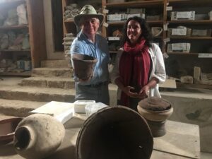 Bettany Hughes Instagram - Researching the lives of the workers who built the #Great #Pyramid in #Egypt - oldest of the #SevenWonders - this is a 4,500 year old bread tin. ASTOUNDING! This and more in the new #7Wonders book - enjoy! X