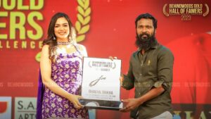 Bhavya Trikha Instagram - To receive the award for Lead Actress is a dream come true. Thank you for believing in me and my work. Thank you #joe @behindwoodsofficial ✨
