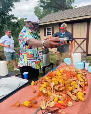 Big Moe Cason Instagram - Crab and shrimp boil for Mighty Mitch’s grad party! My friend @bigmoecason came in and killed it! #seafood #seafoodboil #crablegs #shrimp @oldbay_seasoning #summer @mitcheltrudnak