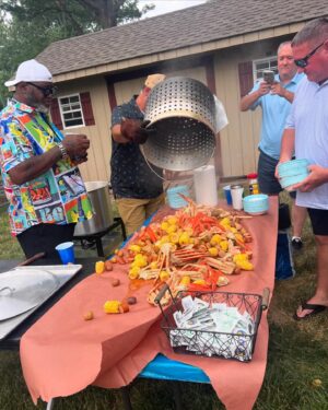 Big Moe Cason Instagram - Crab and shrimp boil for Mighty Mitch’s grad party! My friend @bigmoecason came in and killed it! #seafood #seafoodboil #crablegs #shrimp @oldbay_seasoning #summer @mitcheltrudnak