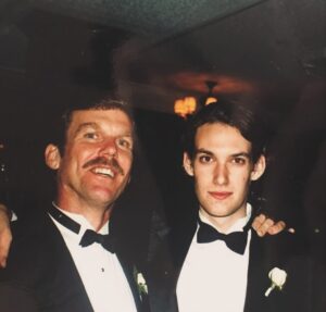 Billy Jensen Instagram - 600 days sober, a half a century living and I finally have an excuse to purchase a tux. (Second pic is the last time I wore a tux. Bush was president. The first Bush.)

#sober #Nomorerenting