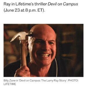Billy Zane Instagram - This is one of the most challenging and fascinating character studies I’ve done in a very long time. Which says a lot considering #waltzingwithbrando is coming out this year too!
The weight gain, the accent, mannerisms and speech patterns required for this portrayal of #larryray in #devilinthedorm was what actors dream of. 
The collaboration awith a great actor’s director @elisabethrohm and the incredibly talented cast @tedrarogers @frankatankk @milesmmerry @themanuelasosa @alexissides @mattkevanderson @elisabethrohm and writer / producer @tolkinstephen has been among favorite professional experiences. And it all comes together on @lifetimetv thank goodness, as the inherent good taste and restraint that Network TV refreshingly affords such easily exploitable true life stories, allows for more focus on character and motivation when examining such sensitive topics as recycled trauma, cult like behavior, sex trafficking, and fraud. As a result in the hands of this wickedly talented team, this film is a firecracker! Tune in June 23rd! @entertainmentweekly article and embedded trailer in my bio.