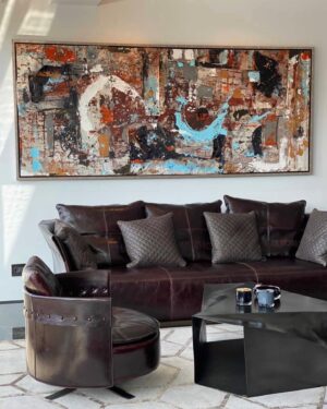 Billy Zane Instagram - One of my favorite pieces, sold to a lovely collector and his wife in Athens. The colors, particularly the rust and light blue speak to the frequently used palette found decorating the classic #greek fishing boats called Kaikis. I owned one for a summer on #AntiParos and though the battery would never hold a charge regret selling it back to the previous owner at the end of the season. I just love how a painting can bring it all back. ;)
#functionalart