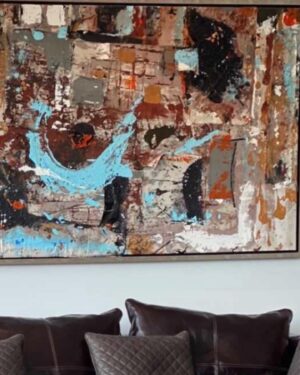 Billy Zane Instagram - One of my favorite pieces, sold to a lovely collector and his wife in Athens. The colors, particularly the rust and light blue speak to the frequently used palette found decorating the classic #greek fishing boats called Kaikis. I owned one for a summer on #AntiParos and though the battery would never hold a charge regret selling it back to the previous owner at the end of the season. I just love how a painting can bring it all back. ;)
#functionalart