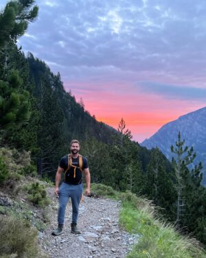 Bj Gruber Instagram - We reached the top of Mount Olympus yesterday. What an incredible hike and not for the faint of heart. Even as an experienced rock climber, the exposure was effecting me. There is several hundreds feet of no fall scramble to reach the pantheon of the gods. The peak behind me is the highest point in Greece named Mytikas. #hike #scramble #adventure #travel