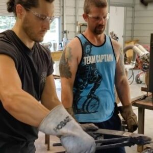 Blair Redford Instagram - This was such an incredible experience. I started sweating pure testosterone at one point. Huge thanks to my good friends Adam and Brytni over at @thelavendersforge for inviting me down to hammer out this badass knife!