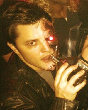 Blair Redford Instagram - I call this photo… “Terminator and Tequila”. One of my favorite Halloween costumes from a few years back. Trying to get my new one together now.
