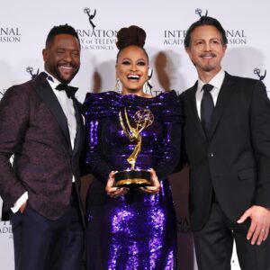 Blair Underwood Instagram - One of the greatest joys of life is watching your friends blow-up and receive the accolades they are so incredibly deserving of. Last night, it was my joy & honor to present with @benjaminbratt, the incomparable Ava DuVernay with the prestigious Founders Award @ the International Emmy Awards in New York City. #RockinThatPurple  #TooManyAccoladesToCount! #MakinNoise