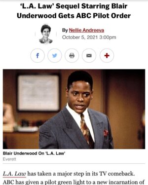 Blair Underwood Instagram - Could not be more hyped that ABC green lit our new LA LAW pilot! Honored to also Co-Exec Produce with an amazing production team! Now we get to shoot the first episode (pilot) in early 2022. I’ll keep you all posted…but, IT’S ON! Look for some familiar faces & favorites & a lot of new faces. Kudos & gratitude to the entire production team @ahpfilms @jessebochco @daynabochco @marcguggenheim @yomoham #DanielShaw #20thtv