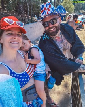 Blake Foster Instagram - Fourth of July weekend, we spent a memorable time with my sister, her husband, my nephew Luca, and three of Jaxon’s friends for Jaxon’s birthday celebration 🎉. On Thursday, we barbecued, had gel blaster gun fights, and relaxed in the jacuzzi. Friday was spent on the lake with an inflatable obstacle course, jumping off cliffs, and a huge water slide. The kids had a blast, and we all got sunburned 🤣. Great weekend with the fam 💙✌️ #4thofjuly #weekendvibes #family