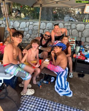 Blake Foster Instagram - Fourth of July weekend, we spent a memorable time with my sister, her husband, my nephew Luca, and three of Jaxon’s friends for Jaxon’s birthday celebration 🎉. On Thursday, we barbecued, had gel blaster gun fights, and relaxed in the jacuzzi. Friday was spent on the lake with an inflatable obstacle course, jumping off cliffs, and a huge water slide. The kids had a blast, and we all got sunburned 🤣. Great weekend with the fam 💙✌️ #4thofjuly #weekendvibes #family