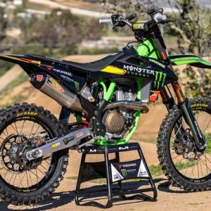 Blake Williams Instagram - New chariot is complete 👌🏻👌🏻👌🏻 
Inspired by @browniemx 2001 @procircuit78 KX125 (see last pic) 🤘🏻🤘🏻🤘🏻
Might tweak the graphics a little but happy how it came out, what you guys think??? Thanks to everyone who helped out 😁 
@monsterenergy 
@sppgraphics 
@acerbisusa 
@protaper 
@procircuit78 
@mitchcpayton 
@gpr_stabilizer 
@antigravitybatteries 
@fcsuspension 
@topline27 
@ridedunlop 
@dirtbiketv1 
@fasterusa 
@dt1filterservice 
@matrixconcepts 
@randcmotorsports 

And @p.h.d.productions for the 📸s

And no i shouldn’t just buy a Kawasaki 🖕🏻😂
