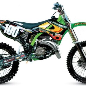 Blake Williams Instagram - New chariot is complete 👌🏻👌🏻👌🏻 
Inspired by @browniemx 2001 @procircuit78 KX125 (see last pic) 🤘🏻🤘🏻🤘🏻
Might tweak the graphics a little but happy how it came out, what you guys think??? Thanks to everyone who helped out 😁 
@monsterenergy 
@sppgraphics 
@acerbisusa 
@protaper 
@procircuit78 
@mitchcpayton 
@gpr_stabilizer 
@antigravitybatteries 
@fcsuspension 
@topline27 
@ridedunlop 
@dirtbiketv1 
@fasterusa 
@dt1filterservice 
@matrixconcepts 
@randcmotorsports 

And @p.h.d.productions for the 📸s

And no i shouldn’t just buy a Kawasaki 🖕🏻😂