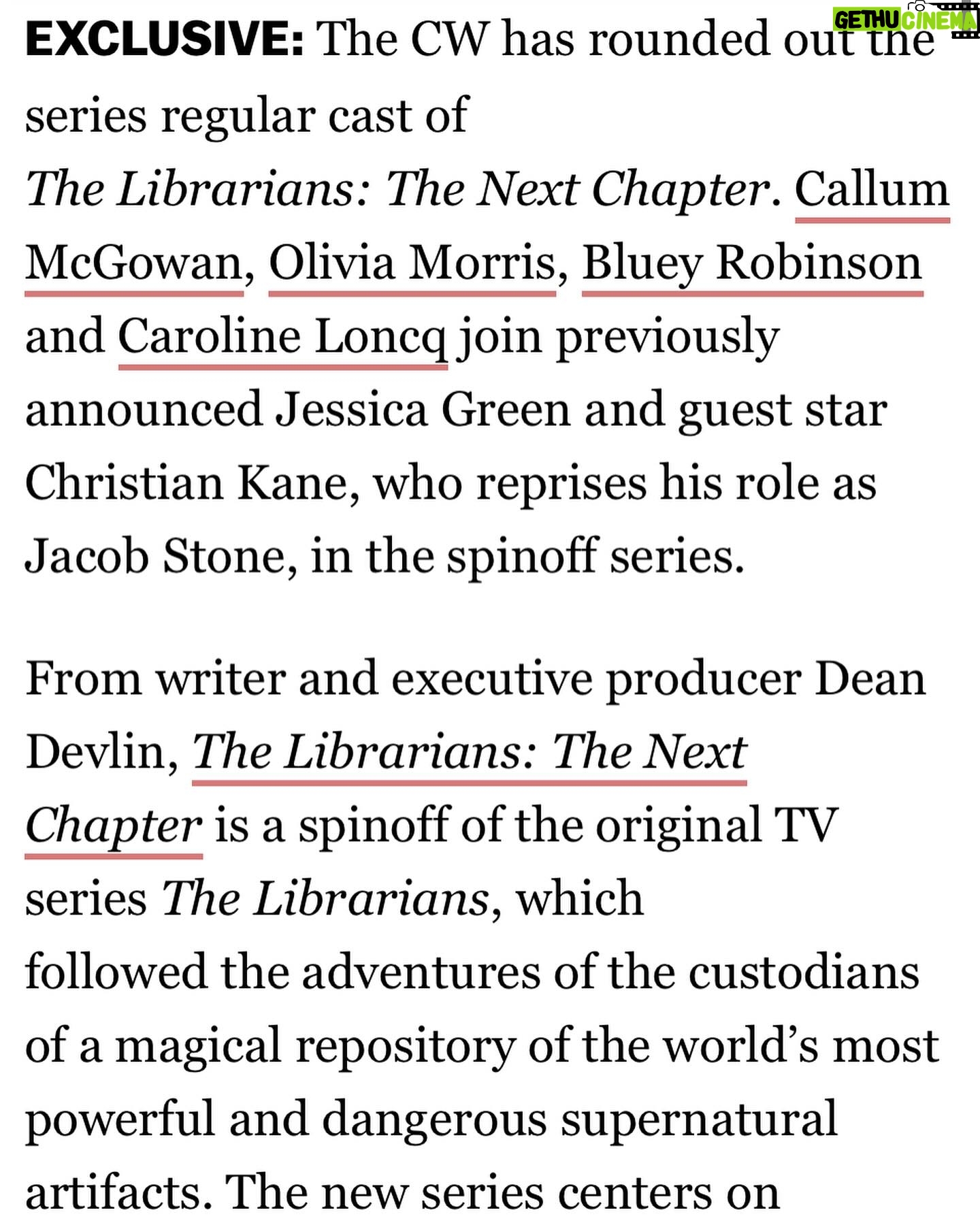 Bluey Robinson - 3 Likes - Never has my mum been more hyped for something than when I mentioned ‘The Librarians’ lol - Very excited for this next chapter! 🫶🏽 @librarianstnt #Thelibrarianstnc #ConnorGreen