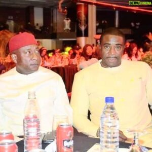 Bob-Manuel Udokwu Instagram - With Chief Allen Onyema, CEO Air Peace at the unveiling of the contestants of Gulder Ultimate Search XI in Lagos.