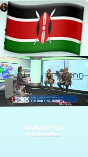 Bobby V Instagram - Did #trend #tv in #kenya with @aminaabdirabar & my boi @kingkanja !
Learning some #swahili ❤️🇰🇪🇰🇪🇰🇪🇰🇪🇰🇪
#welovekenya @thetrendlive