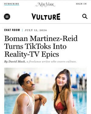 Boman Martinez-Reid Instagram - WE HAVE THE NUMBER ONE SHOW ON EARTH RIGHT NOW!!!! STREAM MADE FOR TV!!!! 
(⚠️this statement appears to be misleading) 
•
•
Thank you @vulture and @davidmackau for such wonderful interview 🥹🩷💛