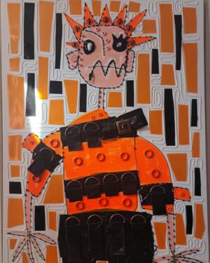Boy George Instagram - Bored Teenager -acrylic, gaffa tape and beads. Mixed up media! #BoyGeorgeArt#Art #boygeorge