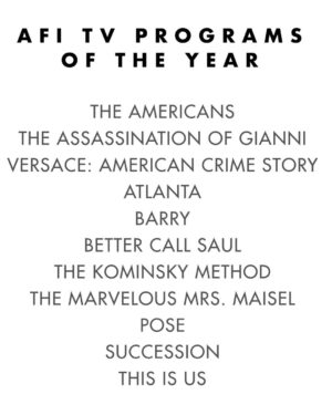 Brad Falchuk Instagram - Check it out.  Two shows on the list.  Thank you @americanfilminstitute