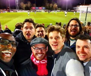 Bradley James Instagram - It was the @HavingADraft Christmas Do this weekend & I managed to make it back in time for some hipster football & key-rattling at Dulwich Hamlet

#AYHAD