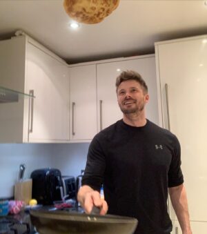 Bradley James Instagram - What a tosser
#PancakeDay