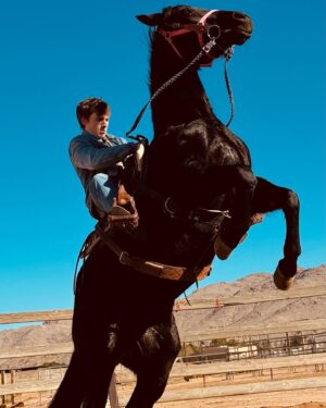 Brady Hepner Instagram - Go where you’re lookin, and look where you’re goin
•
📸- @danielocicero 
•
Thank you Ty for having me out to the ranch. A couple days of chaotic peace and a hell of a time to keep me in tune. Heels down