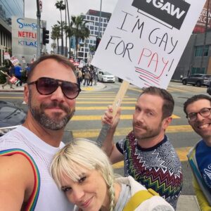 Brea Grant Instagram - I am so proud to be a WGA member. I am so proud of the long fight and the endless not giving up. 
I have been in SAG for many years and I remember the joy of receiving my SAG card in the mail.  I’ve only been in the the DGA and WGA for the last few years and I have been welcomed by members on the line with open arms ready to fight. They’ve been fighting for me for years and I’m ready to carry the fight for future writers. 
Collective bargaining is really where it’s at.