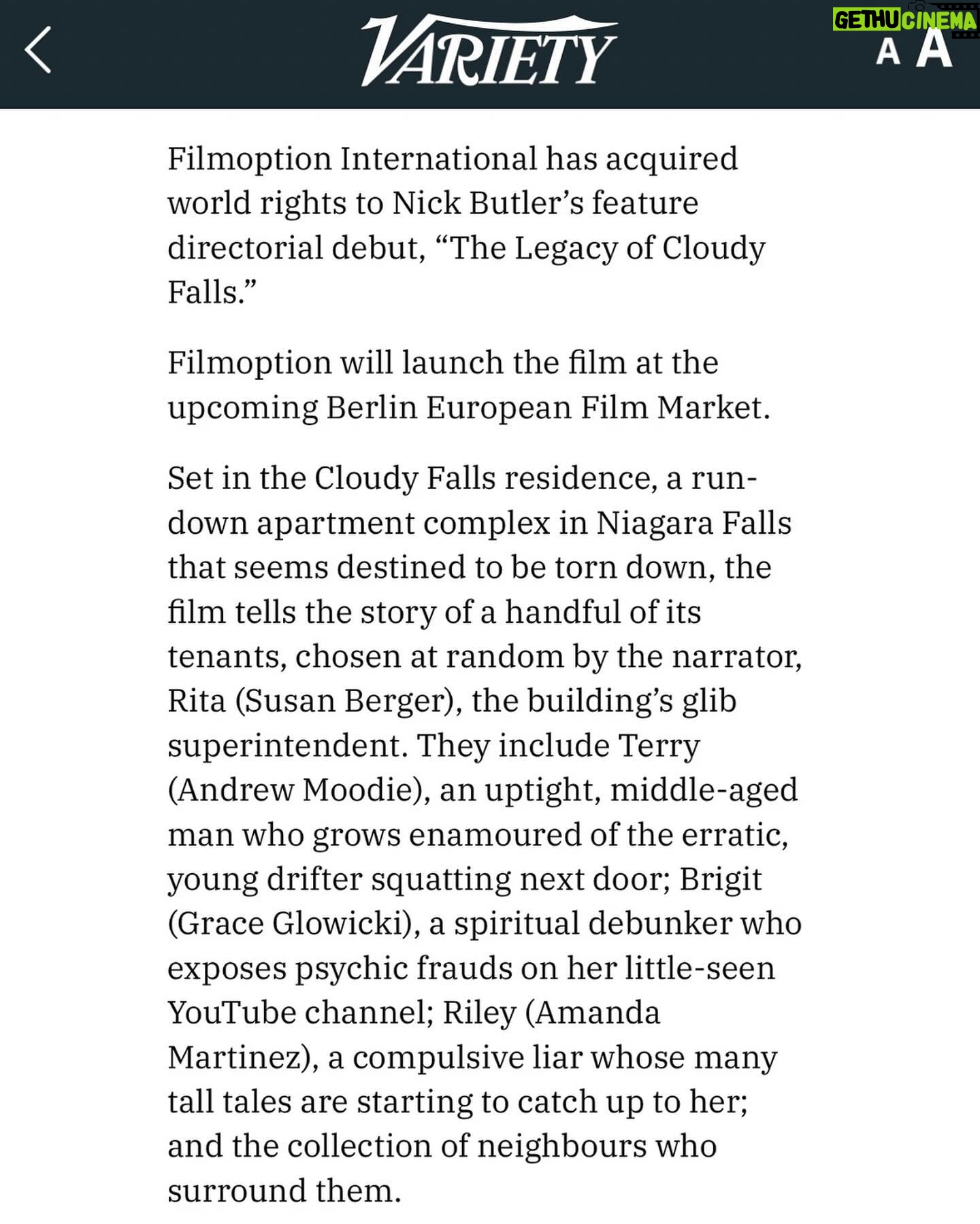 Brennan Clost - 3 Likes - From Niagara Falls to Berlin and beyond! Loved working on this one 🎬🌊 Congratulations to the entire Cloudy Falls cast & crew