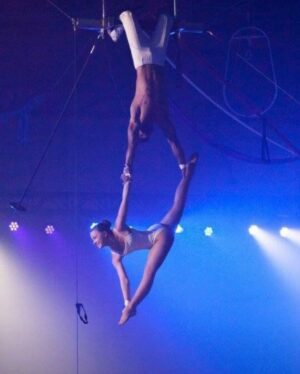 Brennan Mejia Instagram - Happy world circus day from Katelyn and me!

#worldcircusday #acrobatics #acro #aerial #acroyoga