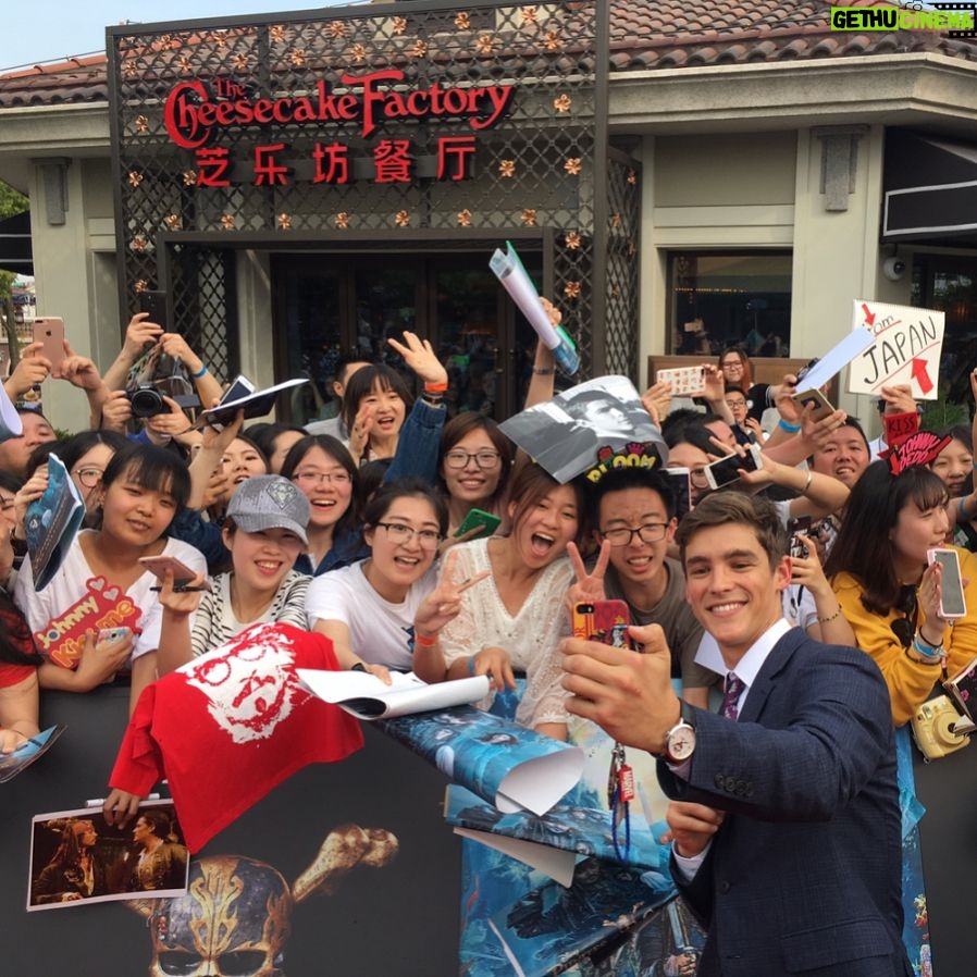 Brenton Thwaites - 53.6K Likes - Thanks to the fans for coming out to Disneyland for the world premiere of Pirates in Shanghai, China. Had a great time! Hope you all enjoyed the film.. #piratesofthecaribbean5 #deadmentellnotales