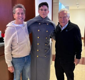Brian Grazer Instagram - Before the close of the year, it was a deeply emotional day being with our son @patrick.grazer who’s a second year cadet at West Point 🇺🇸. There’s a 124 year old friendly/fierce rivalry between army and navy on this game day, with spectacular pomp and circumstance including helicopters, fighter jets, bands and most importantly seeing the young and women who have made the life changing decision to protect America’s freedoms, for you and for me.
My friend Robert Kraft hosted for the first time at his stadium in Foxboro. It was a privilege to be with General Charles C. Brown, the new Chairman of the Joint Chief of Staff, a 4 star general Air Force pilot now America’s highest ranking officer.
My gratitude goes out to every person who has served and is serving our country. ❤️🙏🏼