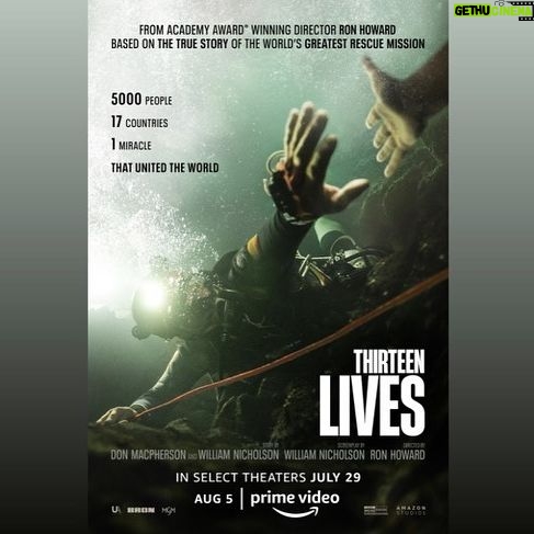 Brian Grazer - 1.1K Likes - @thirteenlives tells an important story of human triumph over impossible odds. Much love to all those involved in this film's production. This story is bigger than any one of us, and the effort it took to make this was a true collaboration. Go see #thirteenlives on as big of a screen as possible and let me know what you think! Now on @primevideo !
