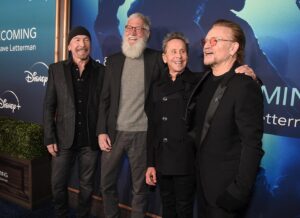 Brian Grazer Instagram - This doc is a spiritual experience! Getting behind the scenes on how Bono and The Edge create music (Sunday Bloody Sunday for one…) was revelatory for me. 

In their hometown of Dublin, they reconfigure the band’s biggest hits and songs from the last 40 years…such a great watch!!

Well done @letterman 
#morganneville

Streams today on @disneyplus @imaginedocs