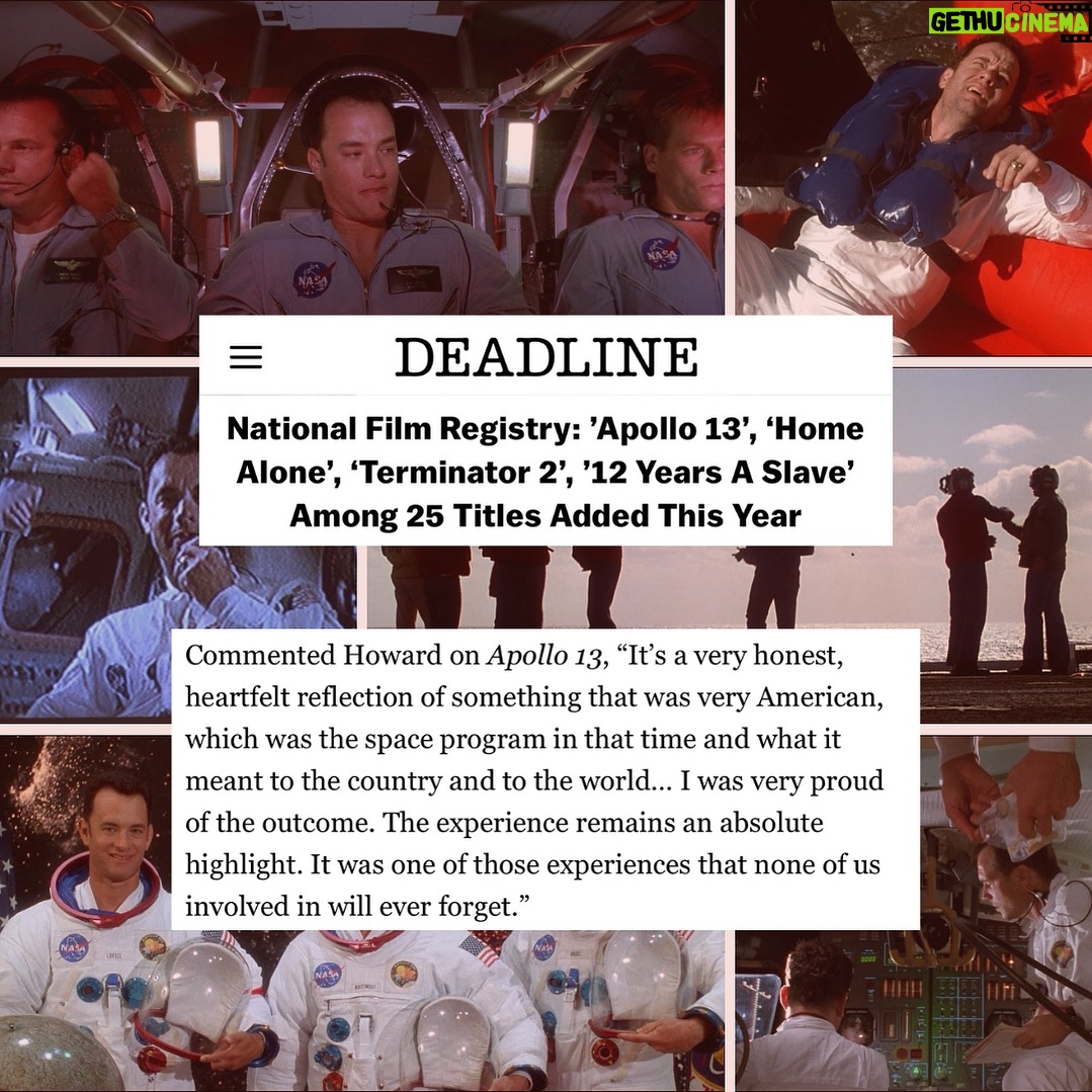 Brian Grazer - 2.1K Likes - We are so honored that Apollo 13 is now included in the National Film Registry. Our gratitude to everyone who helped us bring this story to the screen.