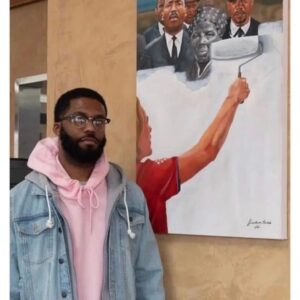 Brian J. White Instagram - Artist Jonathan Harris (@artyougifted) and his painting titled, "Critical Race Theory." 

#Food4Thought

✊🏿🙏🏾