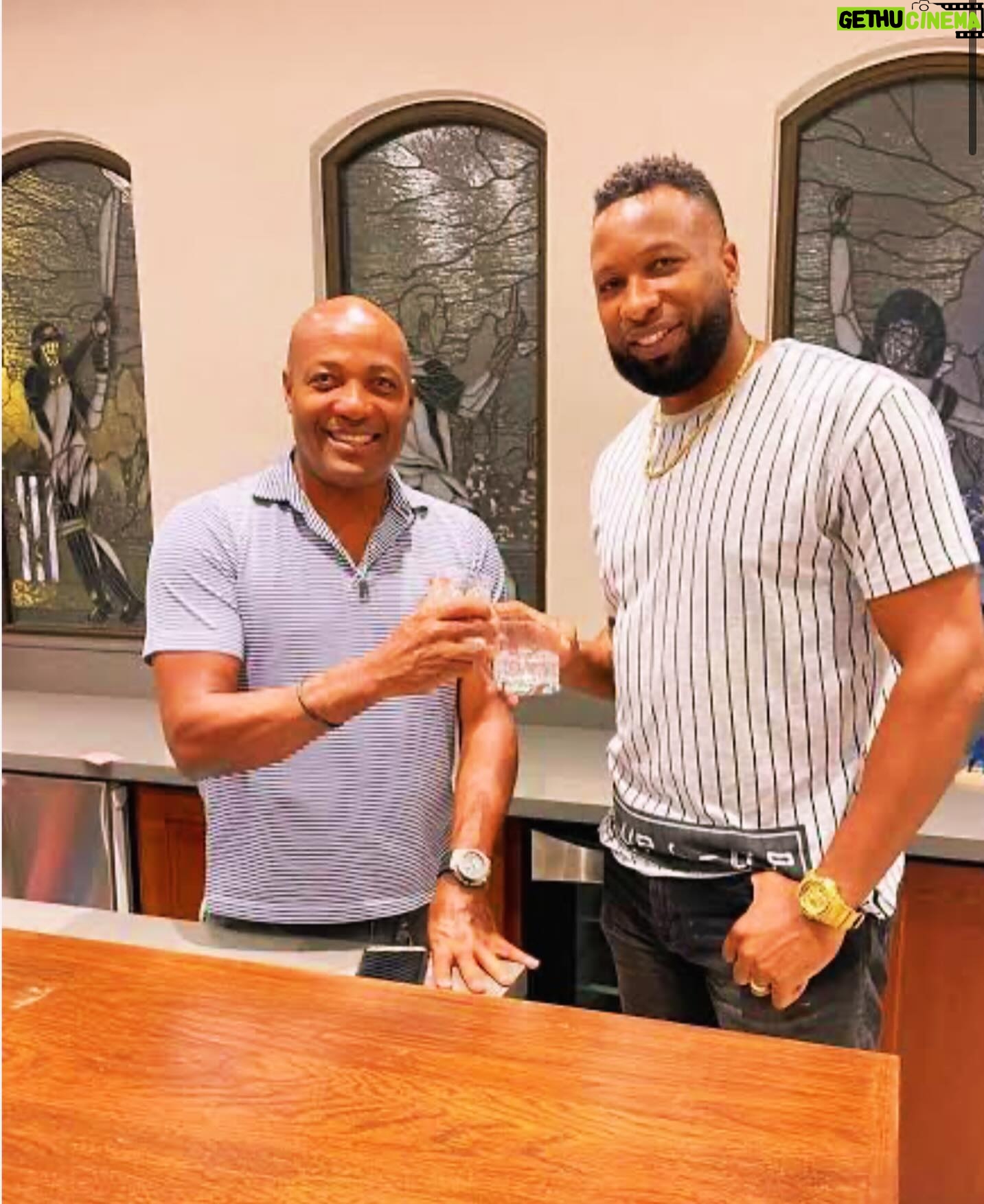 Brian Lara - 3 Likes - Cheers @kieron.pollard55 🥂
.
Have a great day!
We wore the West Indies colors together 17 years ago and I must say since that time to now you been DAMN SPECTACULAR!!!
.
Much love and respect brother.