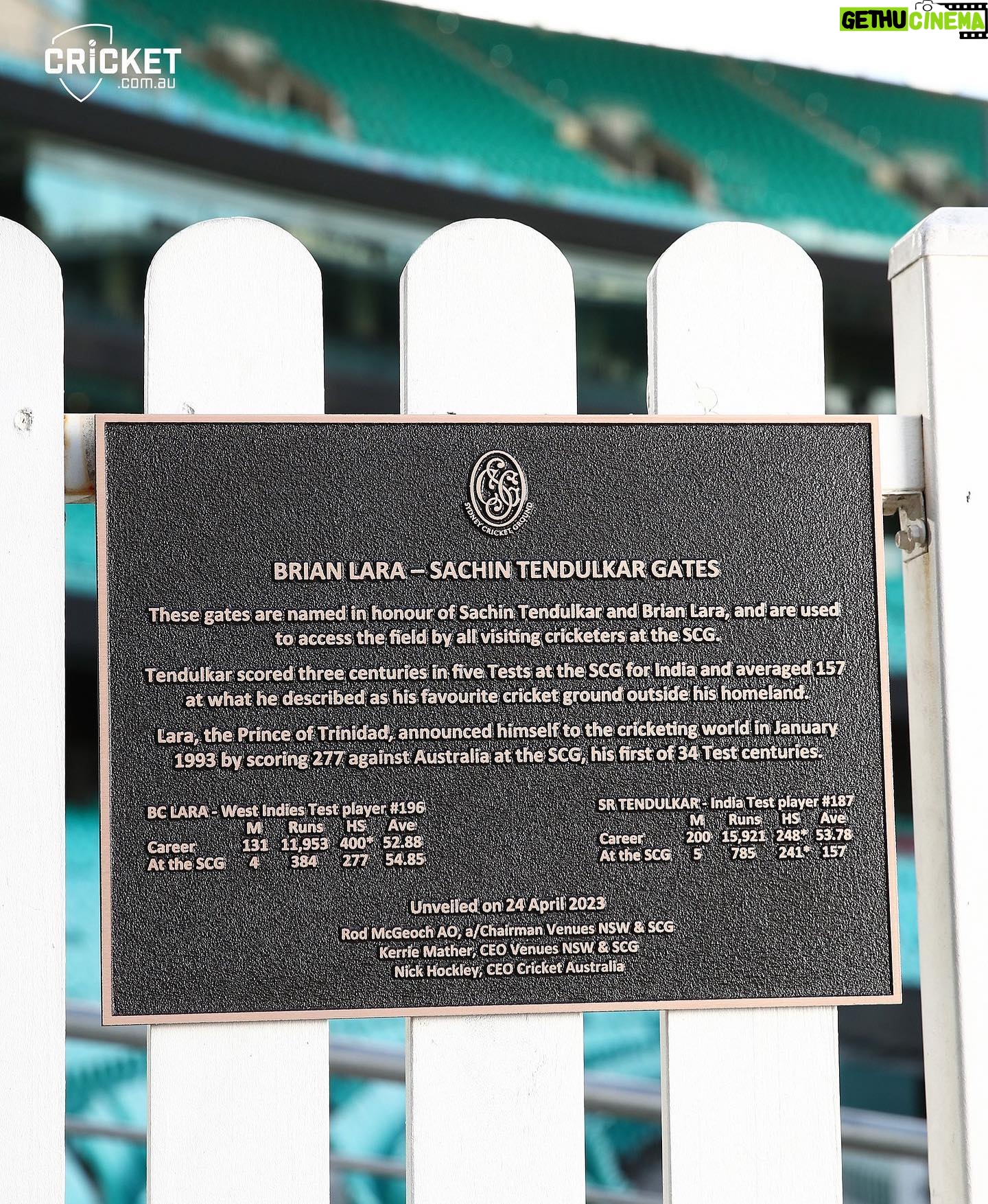 Brian Lara - 845K Likes - Such a special honour at one of my favourite grounds in the world. 🏟️
Having my name there along with my good friend @brianlaraofficial is one of the best gifts we could've got. Thank you @ourscg!
#india #australia #westindies #cricket