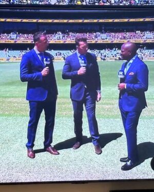 Brian Lara Instagram - I will cherish these pics forever!
Just left the shores of Australia and I’m already missing its beauty. 
This place continues to put a smile on my face whenever I am in town. Great nation, sports loving people and a landscape second to none. On this occasion though I left with my heart filled with joy after watching a very young and inexperienced West Indies team battle against the world champions, producing one of the greatest upsets in world sport. The pic above is just to say how happy I am that two of our greatest cricketing legends got the opportunity to turn on their TVs and watch such remarkable feat by our boys. They are the founding members of our proud cricketing history.
Pat and Kraigg, your respective team members thank you for a memorable 2 Test series that we all now wish we had a decider. One quiet man in the background I want to big up is coach @andrencoley thank you for the belief you always had in the boys. 
@foxsports thank you for the opportunity to work with some really brilliant people. 
.
Till next time OZ.