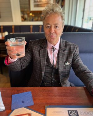 Brian Setzer Instagram - You know the tour is getting close when I’m rummaging through the back of my closet and find this beauty! This is a gorgeous handmade Teddy Boy suit. Ray Brown of London made this. After 22 years I can’t believe this thing still fits! I will see you next week, so excited.😀🎸❤️