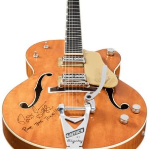 Brian Setzer Instagram - 🎸💥 Brian Setzer signed 2023 Gretsch 6120 “Smoke" is currently up for charity auction through @hertiageauctions . All profits from the auction will benefit The Crossroads Centre at Antigua, a treatment and education facility founded by Eric Clapton for chemically dependent persons @heritageauctions @crossroadsantigua @ericclapton