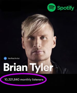 Brian Tyler Instagram - I hit 10 million monthly listeners on Spotify! 🤯 I am pinching myself! SO grateful to be able to reach this many people doing the thing I love most. Thank you to all my listeners on Spotify and everywhere else! 🙏🏻🎶❤️🤘